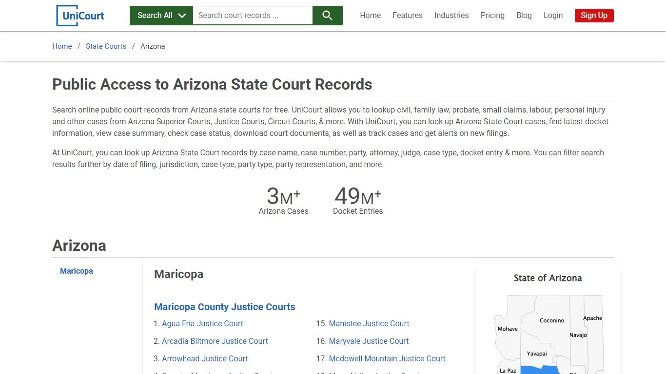 Arizona State Court Records - UniCourt