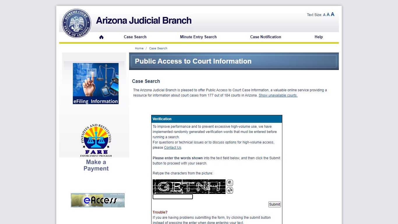 Public Access to Court Information - apps.supremecourt.az.gov